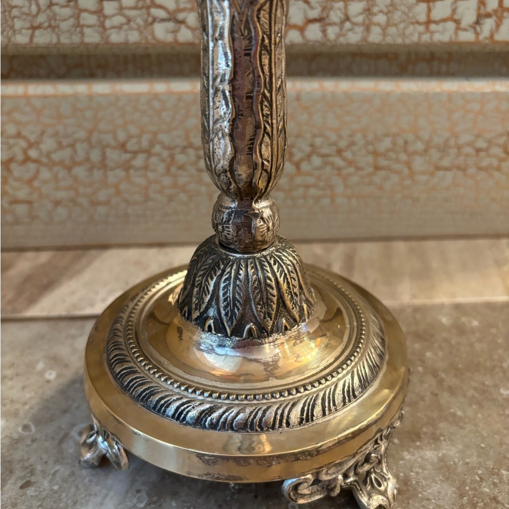 Elegant Silver Candlestick Holder made in India - Picture 3 of 11